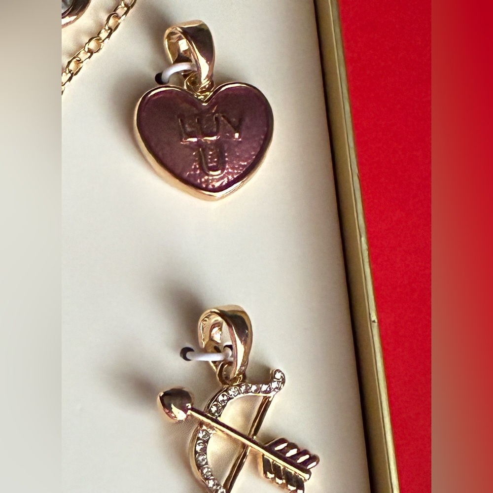 Napier Gold and Red Heart Necklace Set - Picture 3 of 8